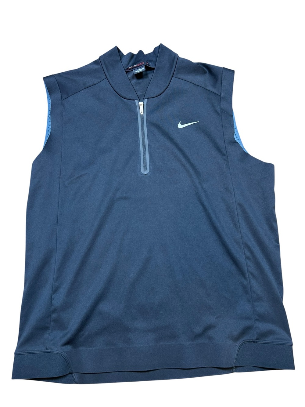 Nike Tiger woods Collection black 1/4 zip sleeveless vest size XL golf scuba